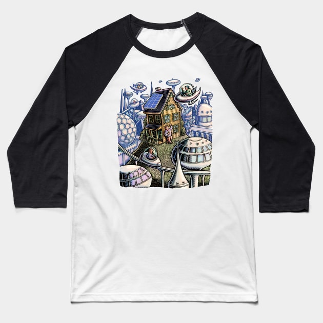 City of the Future, with Old House Baseball T-Shirt by Lisa Haney